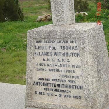 WITHINGTON Thomas Ellanes 1891-1969 &amp;  Antoinette FEHRENBACH 1914-1990
