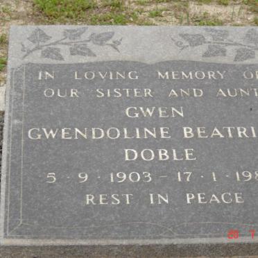 DOBLE Gwen Gwendoline Beatrice 1903-1989