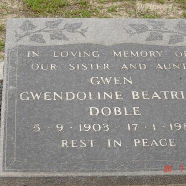 DOBLE Gwen Gwendoline Beatrice 1903-1989