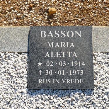 BASSON Maria Aletta 1914-1973