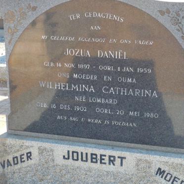 JOUBERT Jozua Daniël 1897-1959 &amp; Wilhelmina Catharina LOMBARD 1902-1980