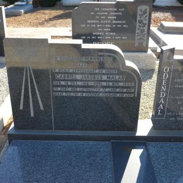 MALAN Gabriël Jacobus 1916-1954 :: ODENDAAL Daleen 1964-1992