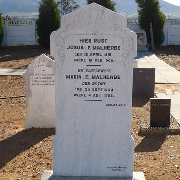 MALHERBE Jozua F. 1819-1909 &amp; Maria E. RETIEF 1832-1908