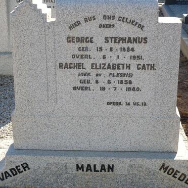 MALAN George Stephanus 1854-1951 &amp; Rachel Elizabeth C. DU PLESSIS 1858-1940
