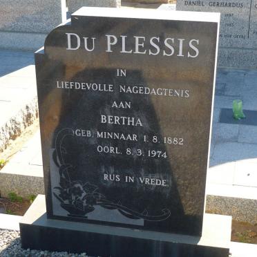 PLESSIS Bertha, du nee MINNAAR 1882-1974