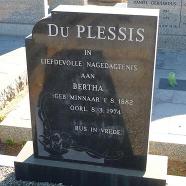 PLESSIS Bertha, du nee MINNAAR 1882-1974