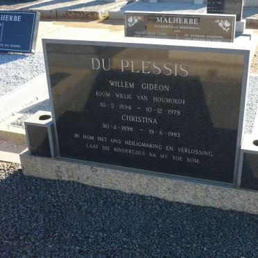 PLESSIS Willem Gideon, du 1894-1978 &amp; Christina 1898-1983
