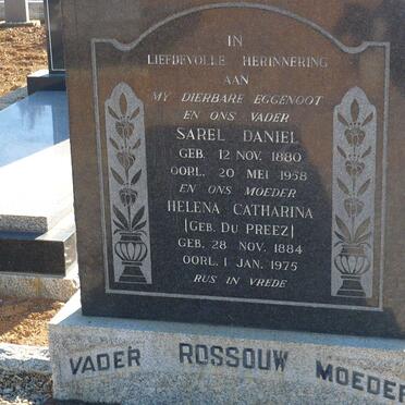 ROSSOUW Sarel Daniel 1880-1958 &amp; Helena Catharina DU PREEZ 1884-1975