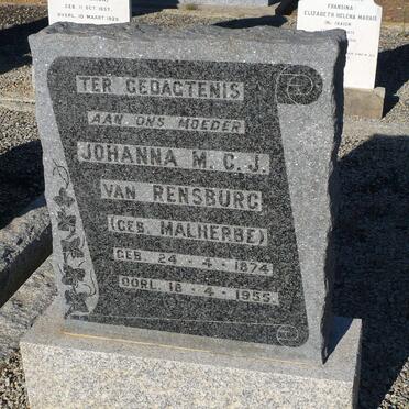 RENSBURG Johanna M.C.J., van nee MALHERBE 1874-1955