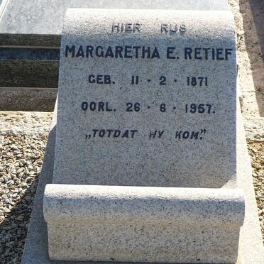 RETIEF Margaretha E. 1871-1957