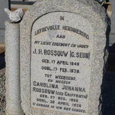 ROSSOUW J.H. 1849-1939 &amp; Carolina Johanna GRIFFRATH 1868-1956