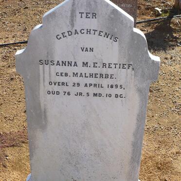 RETIEF Susanna M.E. nee MALHERBE -1895