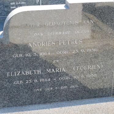 RETIEF Andries Petrus 1864-1956 &amp; Elizabeth Maria TOERIEN 1864-1950