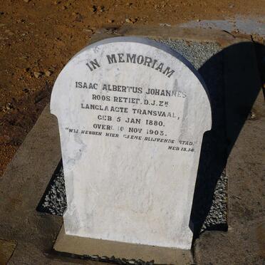 RETIEF Isaac Albertus Johannes Roos 1880-1903