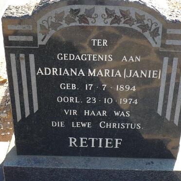 RETIEF Adriana Maria 1894-1974