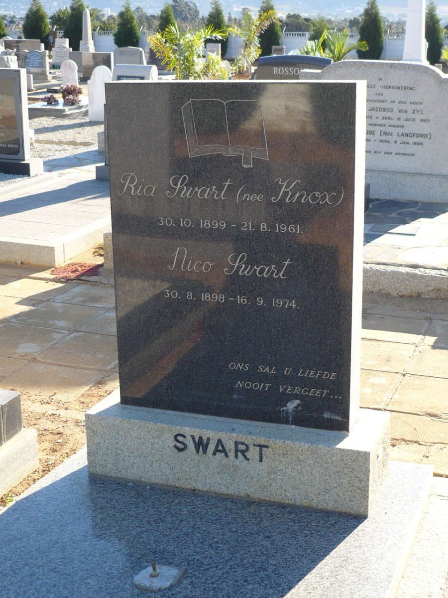 SWART Nico 1898-1974 &amp; Ria KNOX 1899-1961