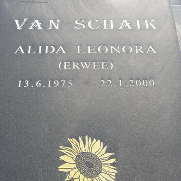 SCHAIK Alida Leonora, van nee ERWEE 1975-2000