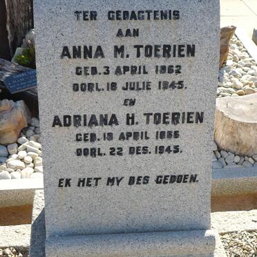 TOERIEN Anna M. 1862-1945 :: TOERIEN Adriana H. 1866-1945