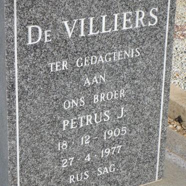 VILLIERS Petrus J., de 1905-1977
