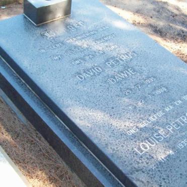 BURGER David Petrus 1935-1988 &amp; Louise Petronella BURGER 1935-2005 
