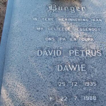 BURGER David Petrus 1935-1988