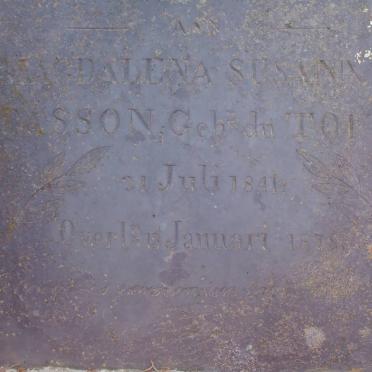 BASSON Magdalena Susanna nee DU TOIT 1841-1878