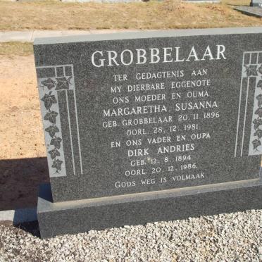 GROBBELAAR Dirk Andries 1894-1986 &amp; Margaretha Susanna GROBBELAAR 1896-1981