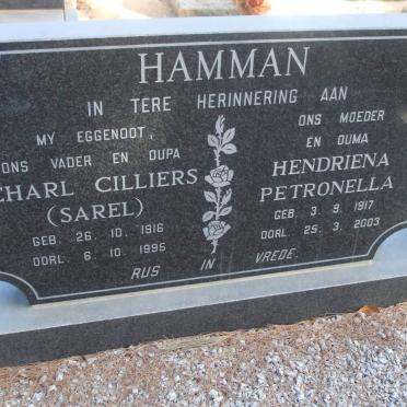 HAMMAN Charl Cilliers 1916-195 &amp; Hendrina Petronella 1917-2003