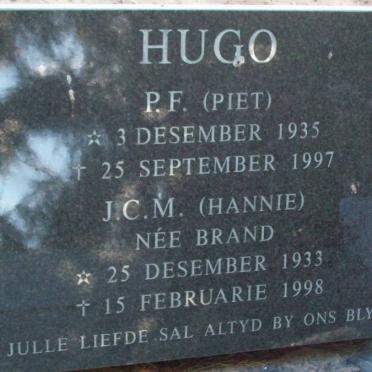 HUGO P.F. 1935-1997 &amp; J.C.M. BRAND 1933-1998