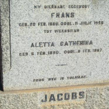 JACOBS Frans 1880-1959 &amp; Aletta Catherina JACOBS 1890-1987
