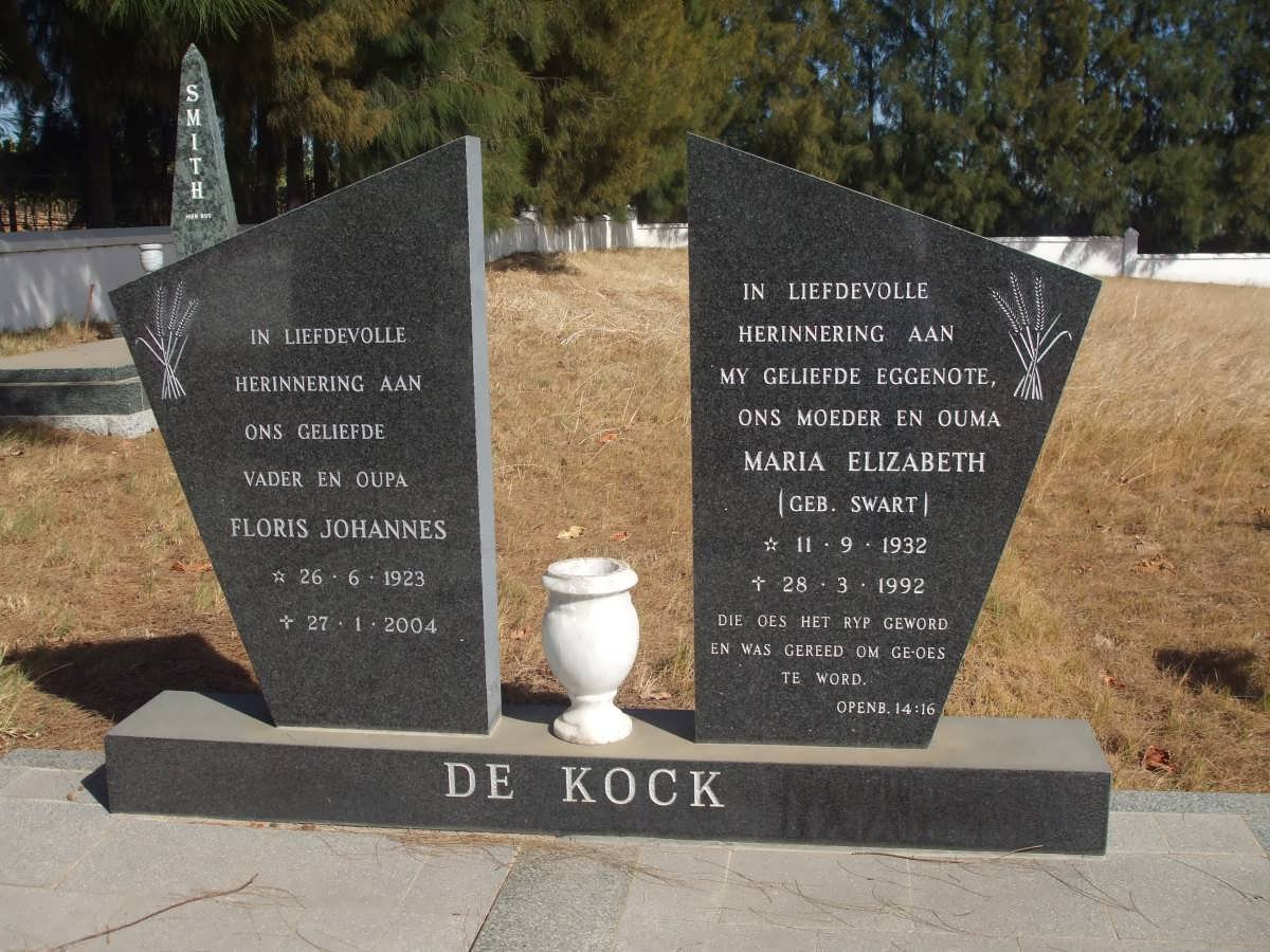 KOCK Floris Johannes, de 1923-2004 &amp; Maria Elizabeth SWART 1932-1992