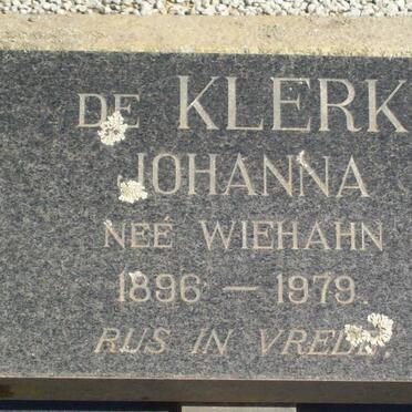 KLERK Johanna, de nee WIEHAHN 1896-1979