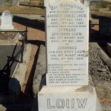 LOUW Jacobus Daniel 1861-1926 :: LOUW Sybrand Johannes 1896-1903 :: LOUW Johannes van der Spuy 1907-1928