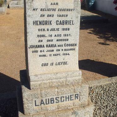LAUBSCHER Hendrik Gabriel 1866-1937 &amp; Johanna Maria GOOSEN -1954
