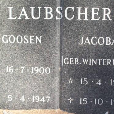 LAUBSCHER Goosen 1900-1947 &amp; Jacoba WINTERBACH 1908-1979