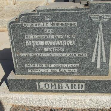 LOMBARD Anna Catharina nee BASSON 1914-1948