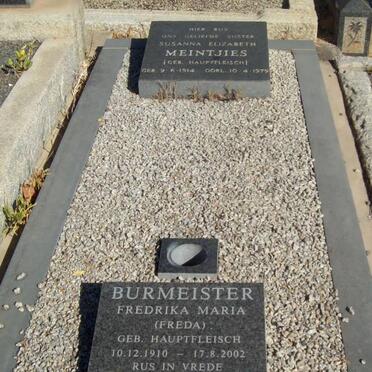 MEINTJIES Susanna Elizabeth nee HAUPTFLEISCH 1914-1979 :: BURMEISTER Fredrika Maria nee HAUPTFLEISCH 1910-2002