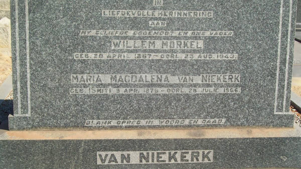 NIEKERK Willem Morkel, van 1867-1943 &amp; Maria Magdalena SMIT 1876-1966