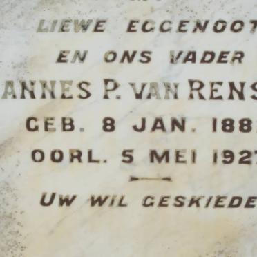 RENSBURG Johannes P., van 1882-1927