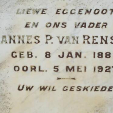 RENSBURG Johannes P., van 1882-1927