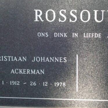 ROSSOUW Christiaan Johannes Ackerman 1912-1978