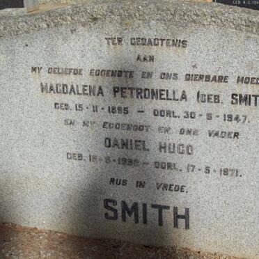 SMITH Daniel Hugo 1892-1971 &amp; Magdalena Petronella SMIT 1895-1947
