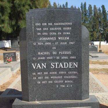 STADEN Johannes Willem, van 1900-1967 &amp; Rachel DU PLESSIS 1907-1980