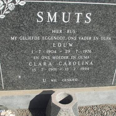 SMUTS Louw 1904-1976 &amp; Clara Carolina 1901-1994