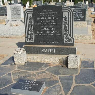 SMITH Lambertus Charl Johannes 1874-1957 &amp; Hester Helena BESTER 1880-1955 :: SMITH Cornelia Johanna 1919-2001