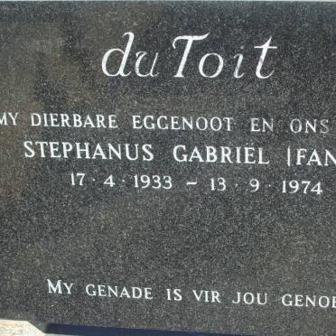TOIT Stephanus Gabriel, du 1933-1974