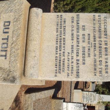 TOIT Stephanus Gabriel, du 1856-1934 &amp; Susanna Maria BASSON 1858-1950