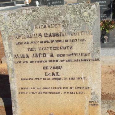 TOIT Stephanus Gabriel, du 1826-1911 &amp; Alida Jacoba DE VILLIERS 1826-1880 :: DU TOIT Izak 1861-1973