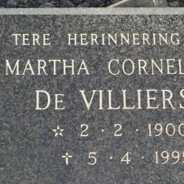 VILLIERS Martha Cornelia, de 1900-1995