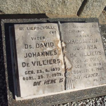 VILLIERS David, de 1873-1932 &amp; Magdalena Susanna DU TOIT 1874-1960 